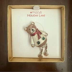 Macy's Holiday Lane teddy bear brooch